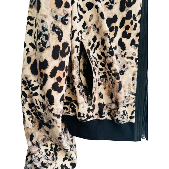 INC Size Medium Leopard Print Bomber Jacket Medium - Picture 4 of 8